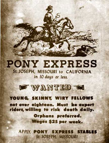 job ad for the Pony Express